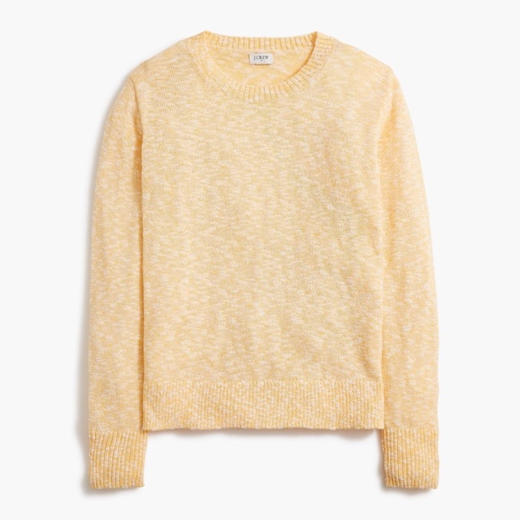New JCREW Size M Crewneck Beach Sweater in Pale Mustard $89 BQ689 - Picture 1 of 4